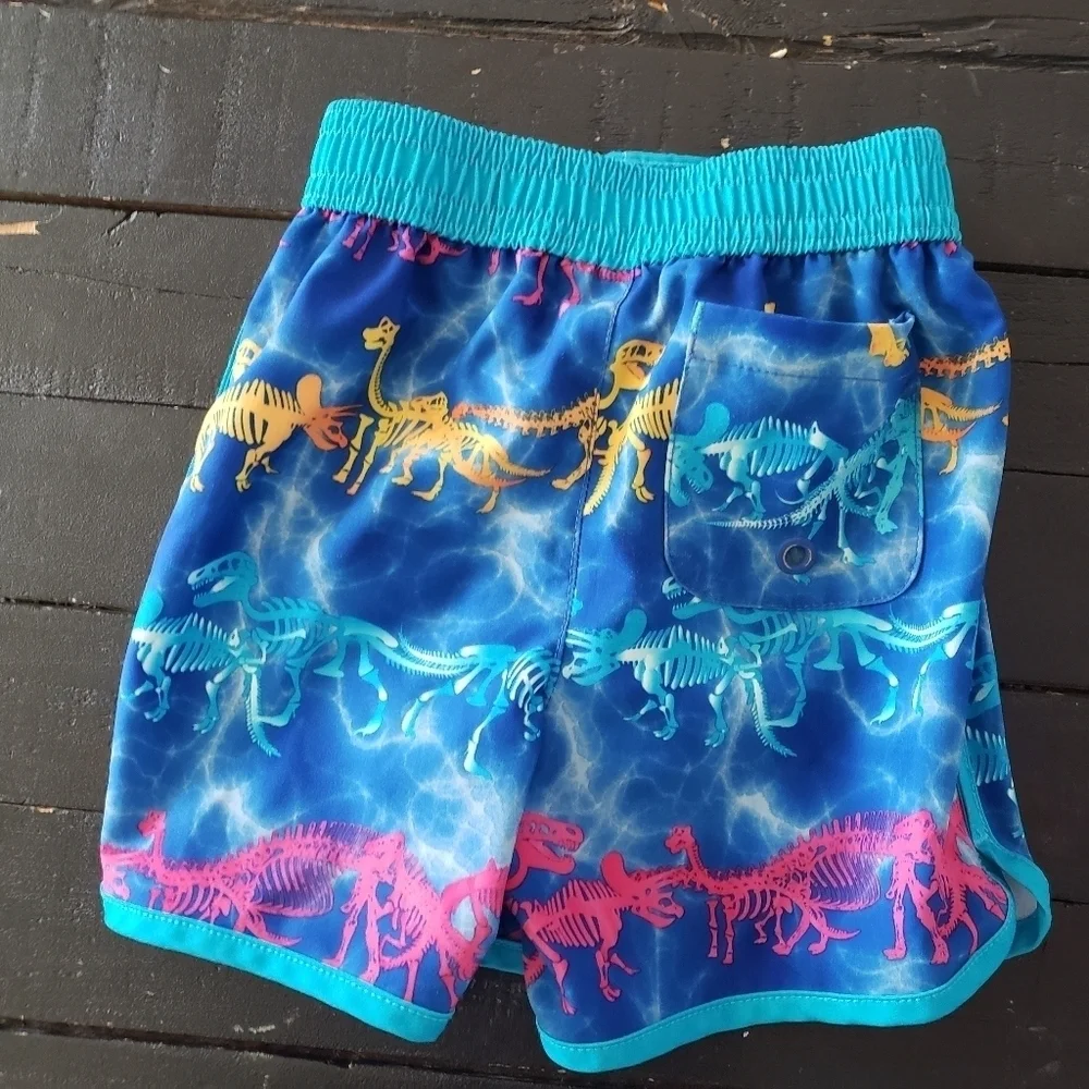 Wonder Nation Baby Boy 12 Months Swim Trunks Blue Water Pink Orange Dinosaurs